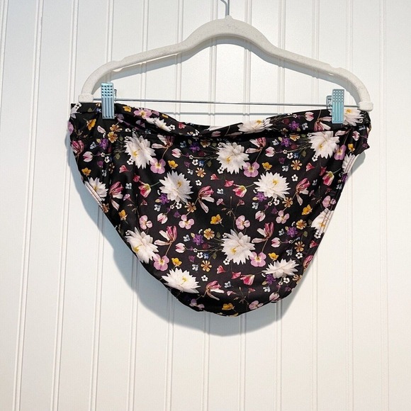 La Vie En Rose Aqua Black Floral Tankini Swimsuit Size Large - Picture 11 of 11